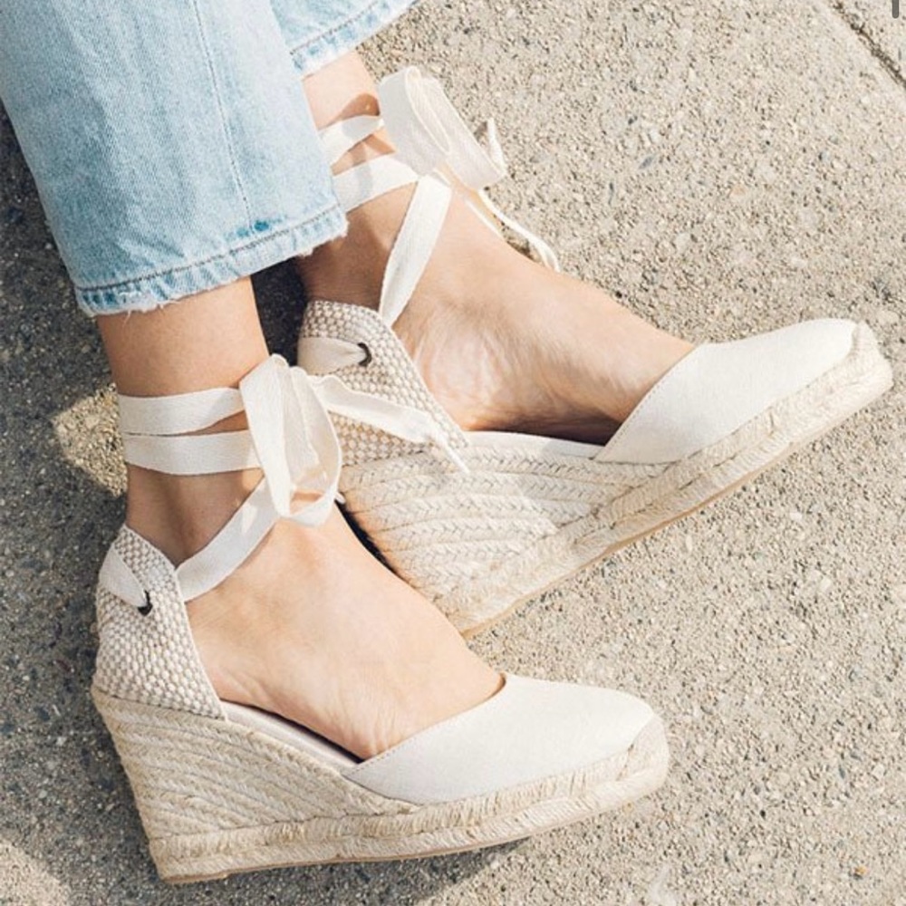 Soludos Marseille Wedge Espadrilles in Ivory